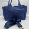 Prada Logo Canvas Tote Bag Blue