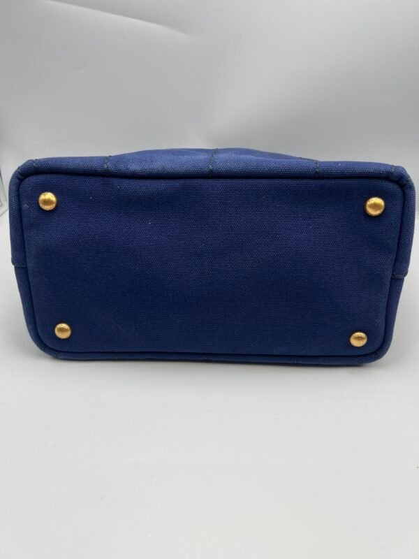 Prada Logo Canvas Tote Bag Blue