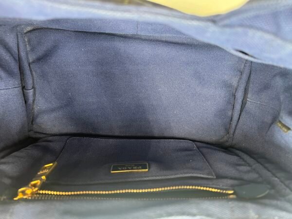 Prada Logo Canvas Tote Bag Blue